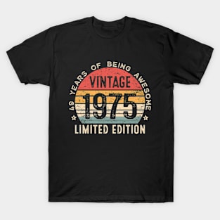 49th Birthday 49 Years Old Man Woman Vintage 1975 T-Shirt